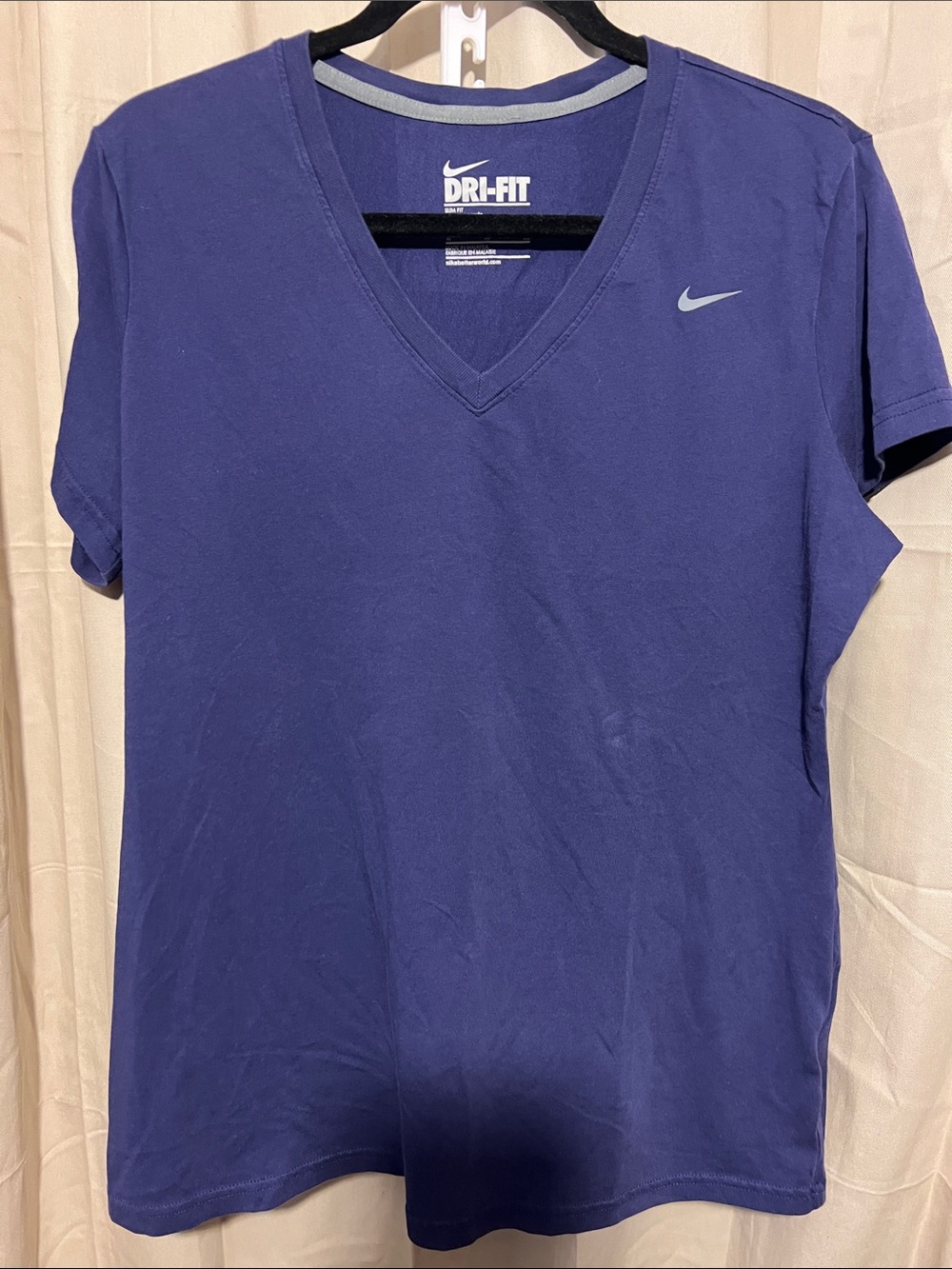 Nike Dri-FIT V-Neck Short Sleeve Shirt - purple